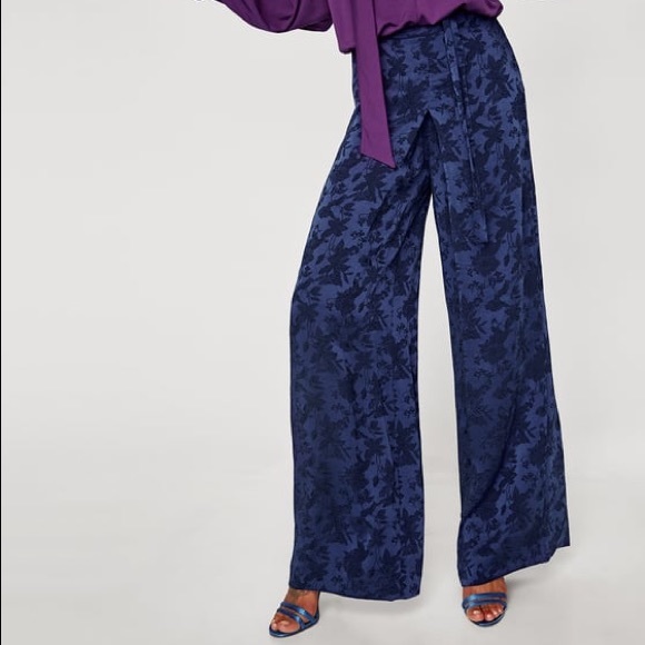 •zara wide leg jacquard trousers• - Picture 1 of 7